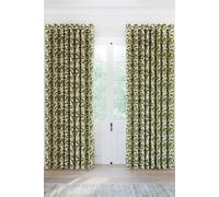 'Leni' Cotton Lined Curtains Helena Springfield Green 167cm width x 137cm drop