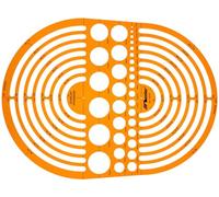 Leniar Technical Drawing Template - Circle Template for Precise Technical Drawing - Orange Transparent Plastic - Diameter 1 to 190 mm