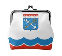 Leningrad Flag Coin Purse-Leather Kiss Lock Wallet Small Clutch