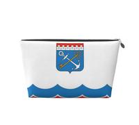 Leningrad Flag Leather Travel Makeup Bag-Waterproof Cosmetic Pouch