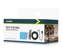 Lenink Type C to DC Power Supply Cable for AA Batteries, Replace 3/4AA Batteries, Transfer Battery Powered Device to USB C (1.8m, Black)