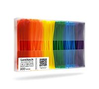 Lenitech 4 Inch 300 Pcs Multi-Purpose Cable Ties, Assorted Colored