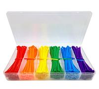 Lenitech 4 Inches 600 Pcs Multi-Purpose Cable Ties, Assorted Colored