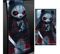 Leniutor 1 Pair Halloween Themed Car B-Pillar Stickers Horror Killer Waterproof Vinyl Car Center Pillar Decal Car Window Door Sticker 11 x 18.9