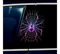 Leniutor 1 Pair Spider Car B-Pillar Decals, Spider Web Car Center Pillar Stickers, Halloween Horror Theme Waterproof Vinyl Car Window Door Sticker Decal (Spider Web)