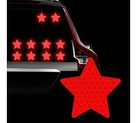 Leniutor 10pcs Vinyl Star Decals for Women, High-Intensity Reflective Self-Adhesive DIY Car Stickers for Car Window Bumper Luggage Auto Vehicle Helmet Motorcycle Decal (Red)