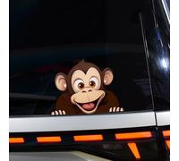 Leniutor 1pcs Cute Little Monkey Car Sticker, Vinyl Funny Animal Bumper Stickers, Waterproof Peeking Monkey Decals for Truck, Motorcycle, SUV, Truck Helmet, Laptop (Design 4)
