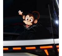 Leniutor 1pcs Cute Little Monkey Car Sticker, Vinyl Funny Animal Bumper Stickers, Waterproof Peeking Monkey Decals for Truck, Motorcycle, SUV, Truck Helmet, Laptop (Design 2)