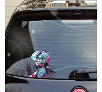 Leniutor 1pcs Girl Motorcycle Rider Stickers for Cars, Waterproof Vinyl Female Motorcycle Bumper Stickers, Lady Biker Decals for Trucks Helmet Window Laptop Wall (Design2)