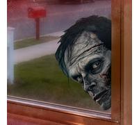 Leniutor 1pcs Halloween Peeking Zombie Window Clings Sticker, Double-Sided Scary Bloody Zombie Face Glass Decals, Horror Ghost Peeking Vinyl Decor for Home Haunted House Party (Head - 3)
