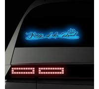Leniutor 1pcs Reflective King of The Road Car Sticker, Waterproof Vinyl Safety Car Signs, Caution Warning Decal for Car Truck Bumper Window (Blue)