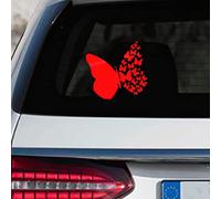 Leniutor 2PCS Butterfly Vinyl Sticker for Cars, Irregular Waterproof Butterflies Decals for Bumper Rear Window Door Wall Stickers for Women Girls 7.08” x 6.69” (Reflective red)