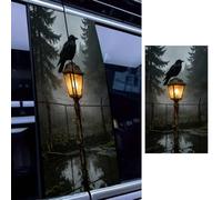Leniutor 2PCS Halloween Scary Crow Car B-Pillar Decals, Horror Forest Waterproof Vinyl Car Center Pillar Stickers, Halloween Auto Decor for Car Window Door Sticker 11" x 18.9" (Forest)