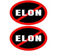 Leniutor 2pcs I Bought This Before We Knew Elon was Crazy Vinyl Sticker for Cars, Shut Up Elon Decals, Anti Elon Musk Club Car Window Bumper Trunk Stickers (Oval No Elon)