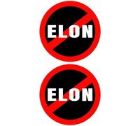 Leniutor 2pcs No Elon Vinyl Sticker for Cars, 6" Shut Up Elon Decals, I Bought This Before We Knew Elon was Crazy Car Window Bumper Trunk Stickers (Round No Elon)