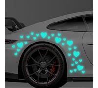 Leniutor 30pcs Heart Vinyl Decal for Cars, High Intensity Reflective Scratch Cover DIY Stickers for Window Bumper Mirror Laptop Decals Waterproof Sticker (Mint Green)