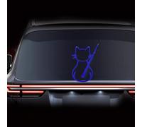 Leniutor Cat Rear Wiper Decal, Waterproof Vinyl Cute Animal Waving Tail Wiper Stickers, Car Window Bumper Decals for Cars, SUV, Laptop Art Decoration (Reflective Blue)