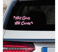 Leniutor Hot Girls Hit Curbs Car Stickers, Funny Vinyl Sticker Decal for Car, Bumper, Window, Truck Decals for Women Girls (1PCS, Gloss Pink)