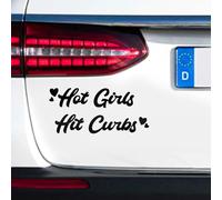 Leniutor Hot Girls Hit Curbs Car Stickers, Funny Vinyl Sticker Decal for Car, Bumper, Window, Truck Decals for Women Girls (1PCS, Black)