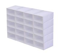 LENJKYYO 20X Transparent Shoe Box Storage Drawer Stackable Foldable Plastic Drawer Stackable Storage Cabinet Ideal for Small Equipment Magazines Books The right size for different Men/Women Shoes