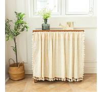 LENNOSIL Under Sink Curtain, Short Curtains for Kitchen, Cabinet Shelf DustProof Blackout Tier Cafe Curtain Under Sink Skirt for Bathroom Laundry Room(60 * 90cm)