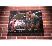 Lennox Lewis vs Mike Tyson Boxing Gallery Framed Canvas Art Picture Print