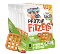 Lenny & Larry's FITZELS Protein Pretzels (Chilli Lime Time) 8 Individual Bags 85.0 g Each - Protein-Rich Snacks with 20 g Vegetable Protein - Healthy Vegan Kosher Keto Pretzels - Delicious Salty