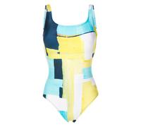 Lenny Niemeyer abstract-pattern print scoop-neck swimsuit - Multicolour P