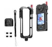 Lenofocus Metal Camera Cage for Insta360 X5 Accessories, Insta 360 X5 Utility Frame Case Aluminum Alloy Cage with Quick Release Safety Screw Design, Dual Cold Shoe Mounts, Built-in 1/4" Screw Hole