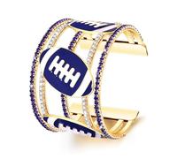 LENOOCLE Football Bracelets for Women Game Day Wide Cuff Bracelets Football Team Spirit Accessories Game Day Outfits Football Accessories Tailgate Party Favors Gifts, L, Zinc, no gemstone