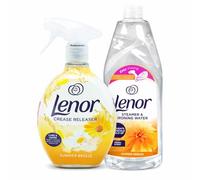 Lenor Crease Releaser Spray 500ml and Steamer Ironing Water 1L, Summer Breeze Scent, Wrinkle Release, Laundry Care Bundle