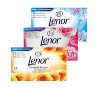 Lenor Fabric Conditioner Dryer Sheets (SPRING AWAKENING, SUMMER BREEZE, PINK BLOSSOM) | Long-Lasting Fresh Floral Scent | Reduces Static Cling | Tumble Dryer Freshness Booster (Choose 3 or 6 pack)