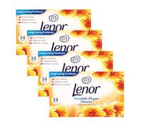 Lenor Fabric Tumble Dryer Sheets SUMMER BREEZE, 34 Sheets per Pack, 4 Pack | Reduces Static & Freshens Clothes