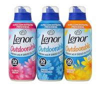Lenor Outdoorable Fabric Conditioner 3 Pack Floral Fresh Spring Awakening & Summer Breeze 700ml Each 50 Washes Ultra Concentrated Fabric Softener Long Lasting Freshness Laundry Care