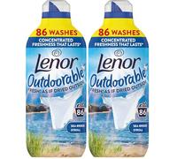 Lenor Outdoorable Fabric Conditioner 86 Washes, 1.204L, Seabreeze Stroll - Fresh! As If Dried Outside (Pack of 2)