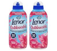 Lenor Outdoorable Floral Fresh Fabric Conditioner Pack of 2 Ultra Concentrated 700ml 50 Washes Long-Lasting Outdoor Fresh Scent Fabric Softener with EPISHED Guide Clothes Care Laundry Softener