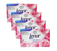 Lenor PINK BLOSSOM Dryer Sheets (4 Pack - 34 Sheets Each, Total 136) - Uplifting Floral Scent, Softness & Static Reduction