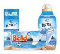 Lenor Sea Breeze 3-Piece Laundry Bundle | Outdoorable 45 Wash + Lenor Scent Boosting Beads 155g + Bold Pods 38 Wash | Fresh Ocean Breeze Laundry Care Kit