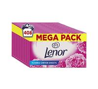 Lenor Tumble Dryer Sheets, 408 Sheets (34 x 12), Sparkling Bloom & Yellow Poppy, Long lasting Freshness When Tumble Drying
