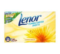 Lenor Tumble Dryer Sheets Summer Breeze 34 per pack Case of 6