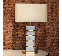 Lenore Table Lamp - White and Gold - Marble and Fabric