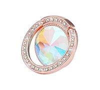 lenoup Glitter Bling Bling Phone Ring Holder,Sparkle Phone Ring Grip Artificial Diamond Stand,Rhinestone Cell Finger Ring for Phones,Pad(Rose Gold)