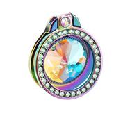 lenoup Iridescent Glitter Bling Bling Phone Ring Holder,Rainbow Sparkle Phone Ring Artificial Diamond Stand,Teal Rhinestone Cell Phone Finger Ring