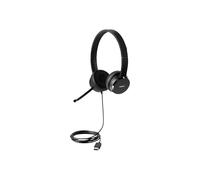 Lenovo 100 Stereo USB-A Wired Headset with Boom Microphone - Black