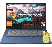 Lenovo 14” FHD Touchscreen IdeaPad Slim 3 Chromebook Laptop Computer for Business and Student, MediaTek Kompanio 520, Chrome OS, 4GB RAM, 320GB Storage (64GB eMMC+256GB microSD), NLY Earphones, Blue