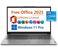 Lenovo 15.6" Business Laptop, Free Microsoft Office 2021 with Lifetime License, FHD 1920x1080 Display, Intel 10-Core i5-1235U Upto 4.4 GHz, 16GB RAM, 1TB SSD, WiFi 6, 7 Hrs Battery, Windows 11 Pro