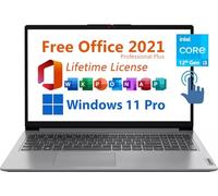 Lenovo 15.6" Business Laptop, Free Microsoft Office 2021 with Lifetime License, FHD Touchscreen Display, Intel 6-Core i3-1215U upto 4.4 GHz, 16GB RAM, 512GB SSD, Wifi 6, 7 Hrs Battery, Windows 11 Pro