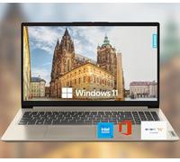 Lenovo 15.6" HD IdeaPad Anti-glare Coating + 1 Year Microsoft 365, 12GB RAM, 384GB SSD, Windows 11 Home, Intel Processor, WiFi 6, HDMI, USB-C, SD Card Reader, Up to 9.5 Hours Battery Life, w/WOWPC USB