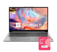 Lenovo 15 inch Laptop with Lifetime Office 365 for The Web, 8GB RAM, 256GB SSD + 128GB eMMC Storage, Intel CPU, 10 Key Number Pad, Windows 11 Home, External 64GB USB