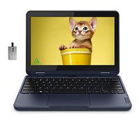 Lenovo 2022 300W Gen 3 HD 2-in-1 Touchscreen Laptop, AMD 3015e Processor, 4GB RAM, 64GB eMMC Flash Memory, AMD Radeon Graphics, Blue, Win 10 Pro, 32GB SnowBell USB Card